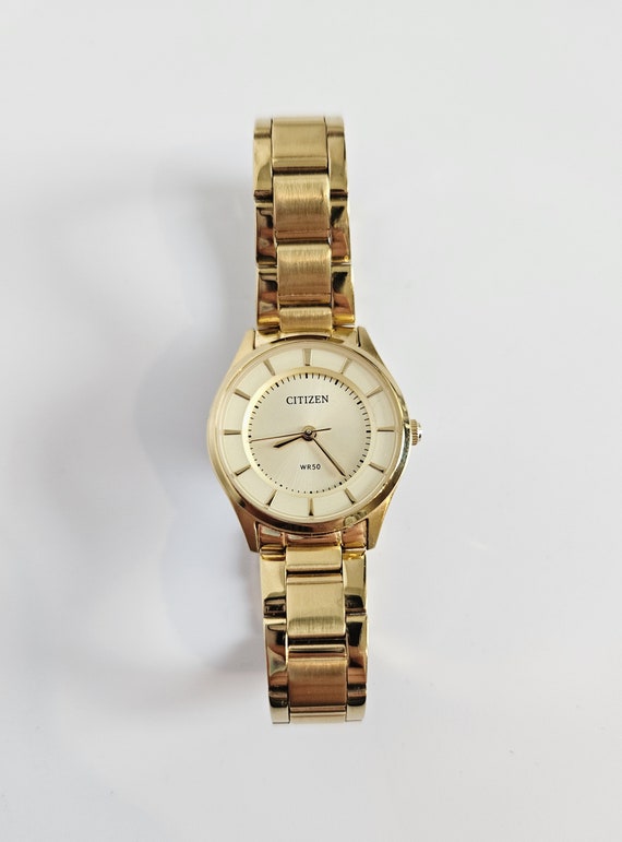 Elegant Vintage Citizen 9633 S096332 Quartz Watch With Original Metal Link Bracelet Etsy