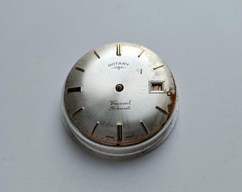 VintageRotative Viscount 21 Jewels Uhrwerk & Zifferblatt mit Datumsanzeige für Spares/Reparatur