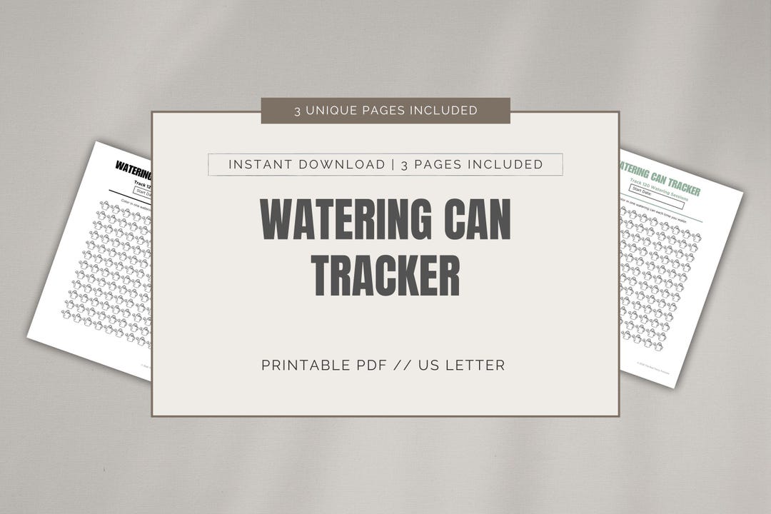 Spring Can Tracker Gardening Planner Printable | Watering Can Tracker PDF | Garden Journal ...
