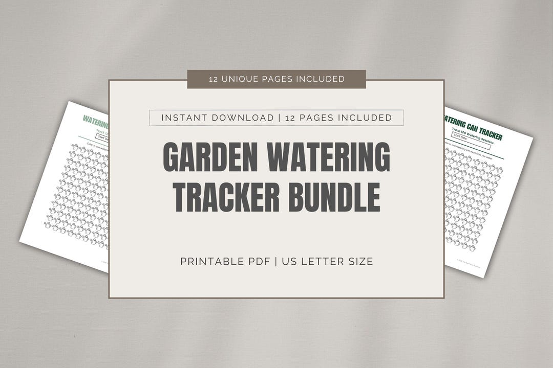 Garden Watering Tracker Bundle | Printable Plant Watering Log | 12 Page ...