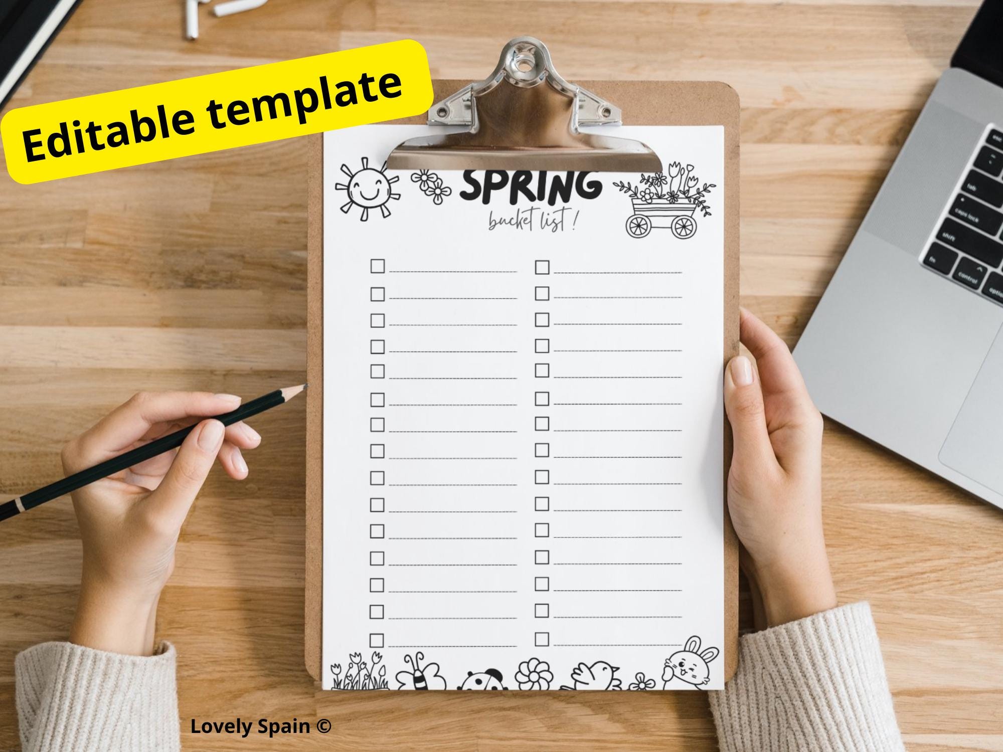 Spring Bucket List Printable, Spring Activities for Easter, Spring ...