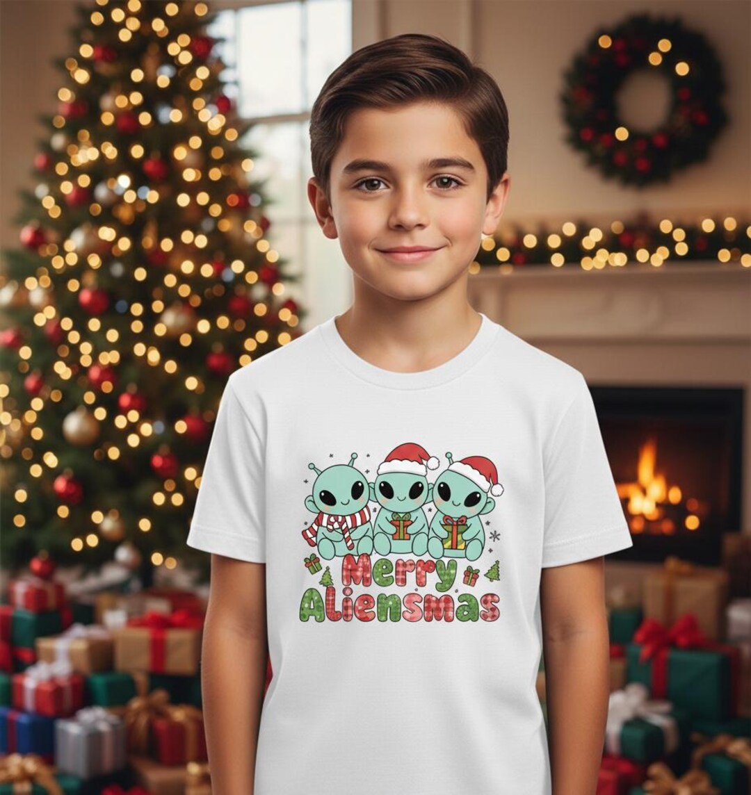 Merry Aliensmas PNG Digital | Kawaii Alien Christmas Sublimation ...