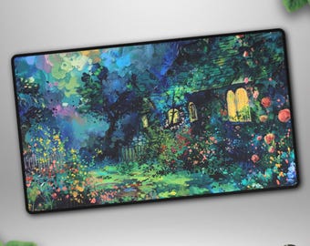 Cottage Garden Deskmat, Forest Path Gaming Mousepad, TCG Playmat