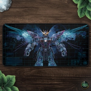 Robot Mecha Blueprint Desk Mat, Sci-Fi Gaming Mat