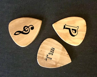 Personalised Wooden Guitar Picks