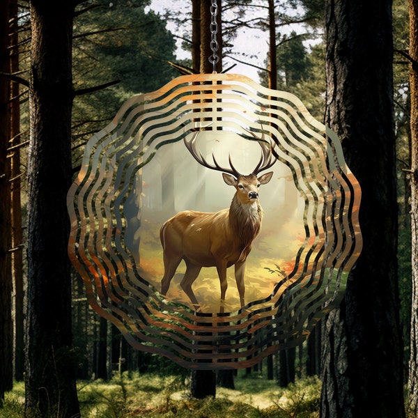 Deer Wind Spinner PNG, Wind Spinner Sublimation Design, Deer Windspinner Template Design Download