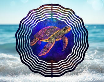 Sea Turtle Wind Spinner PNG, 12x12 inch at 300 ppi PNG File, Tumbler Wraps too, Hanging Ornament, WindSpinner PNG