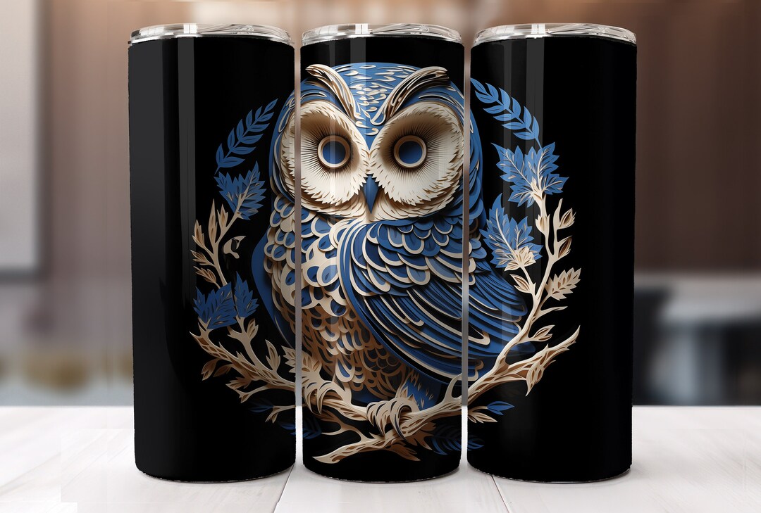 Owl Tumbler Wrap, 20 Oz Skinny Tumbler Sublimation Design, 3d Tumbler ...
