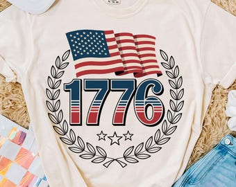 Independence Day PNG, 1776 Patriotic 4th Of July Shirt, American Flag Vintage USA Shirt PNG, Freedom Tee, Sublimation Png, Png For Shirts