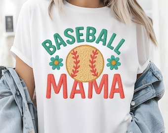 Baseball Mama Png, Baseball Mama Png, Faux Stickerei, Baseball Mama Sublimationsentwurf, Vintage Mama Png, Baseball Png, Mama Png