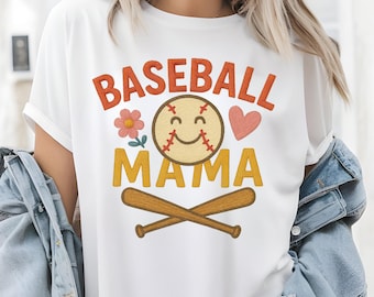 Baseball Mama Png, Baseball Mama Png, Faux Stickerei, Baseball Mama Sublimationsentwurf, Vintage Mama Png, Baseball Png, Mama Png
