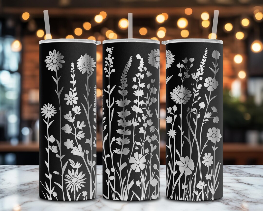 Wildflowers Tumbler Wrap Laser Svg 20oz Laser Engraved Tumbler Wrap ...