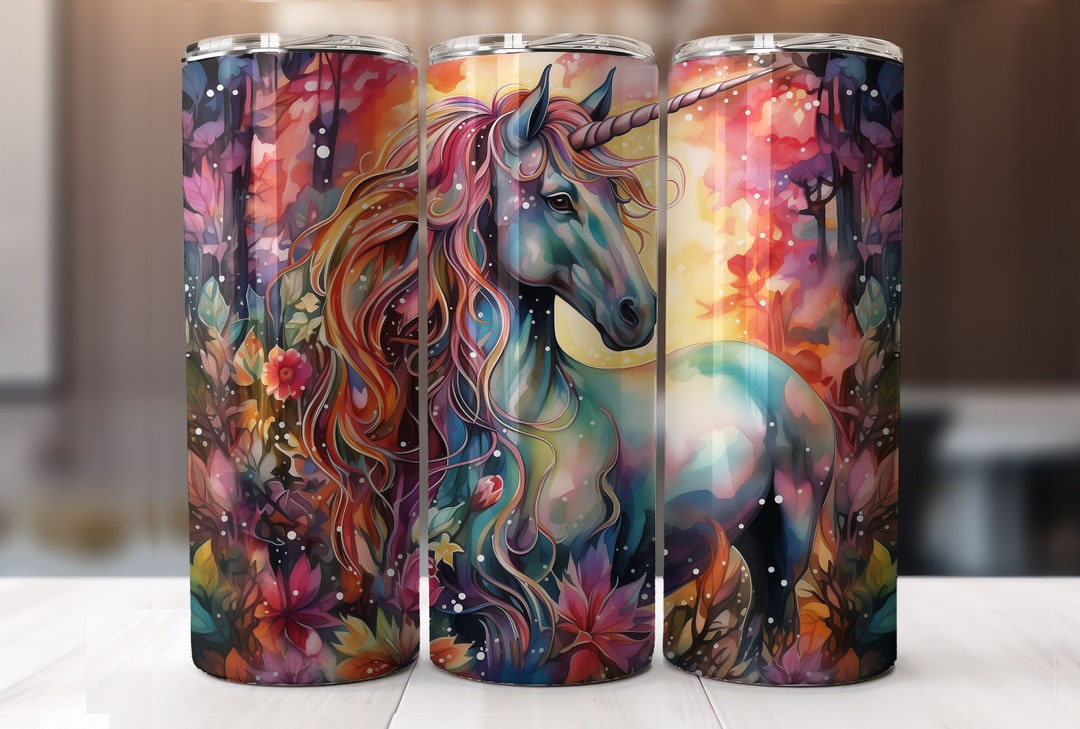 Unicorn Tumbler Wrap, 20 Oz Skinny Tumbler Sublimation Design, Digital ...