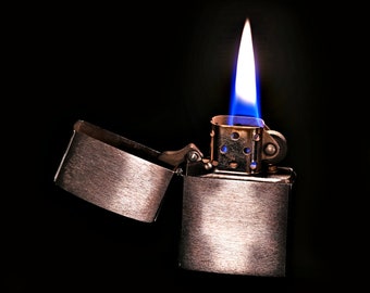 Inferno in Blackness. Lighter. Intense Flames: Captivating Digital Photo. Digital posters.
