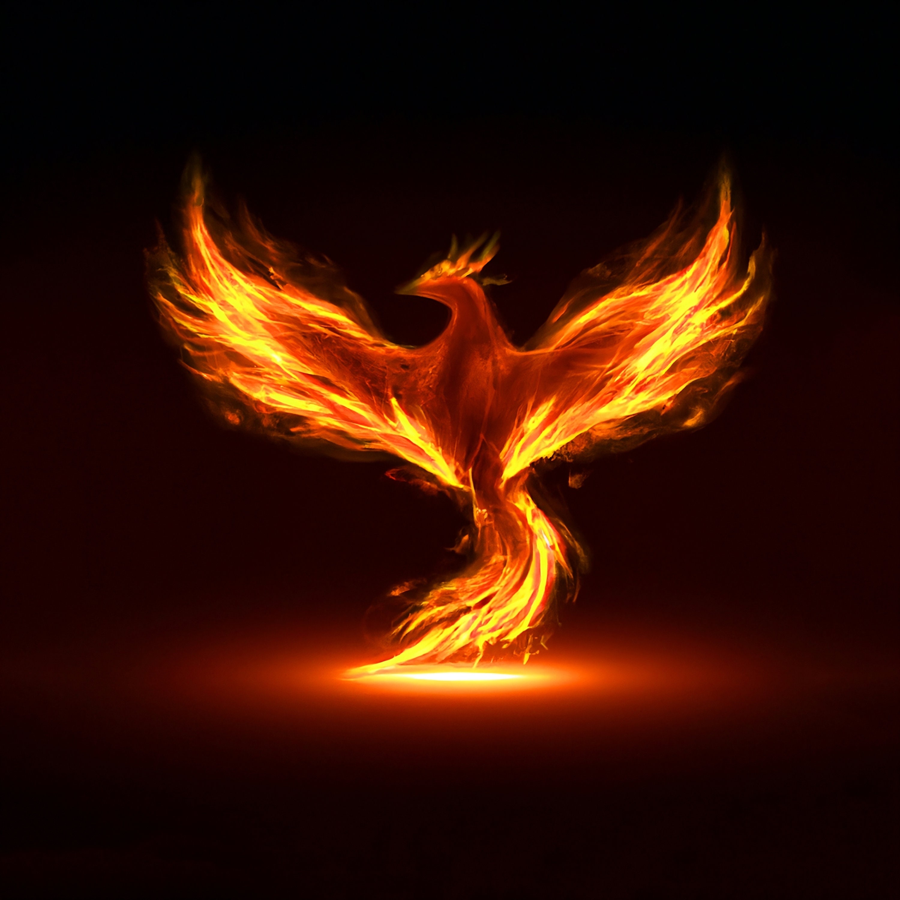 Rebirth's Light. Fiery Phoenix: Symbol of Rebirth. Digital posters.