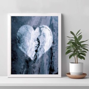 Blue Abstract Loveheart Print: &#39;You Are Loved&#39; Wall Art (Digital Download) Multiple Sizes