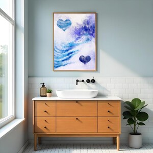 Blue Heart Abstract Art Print: &#39;You Are Loved&#39; Home Decor (Digital Download) Multiple Sizes
