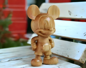 Décoration miniature en bois rustique de Mickey Mouse