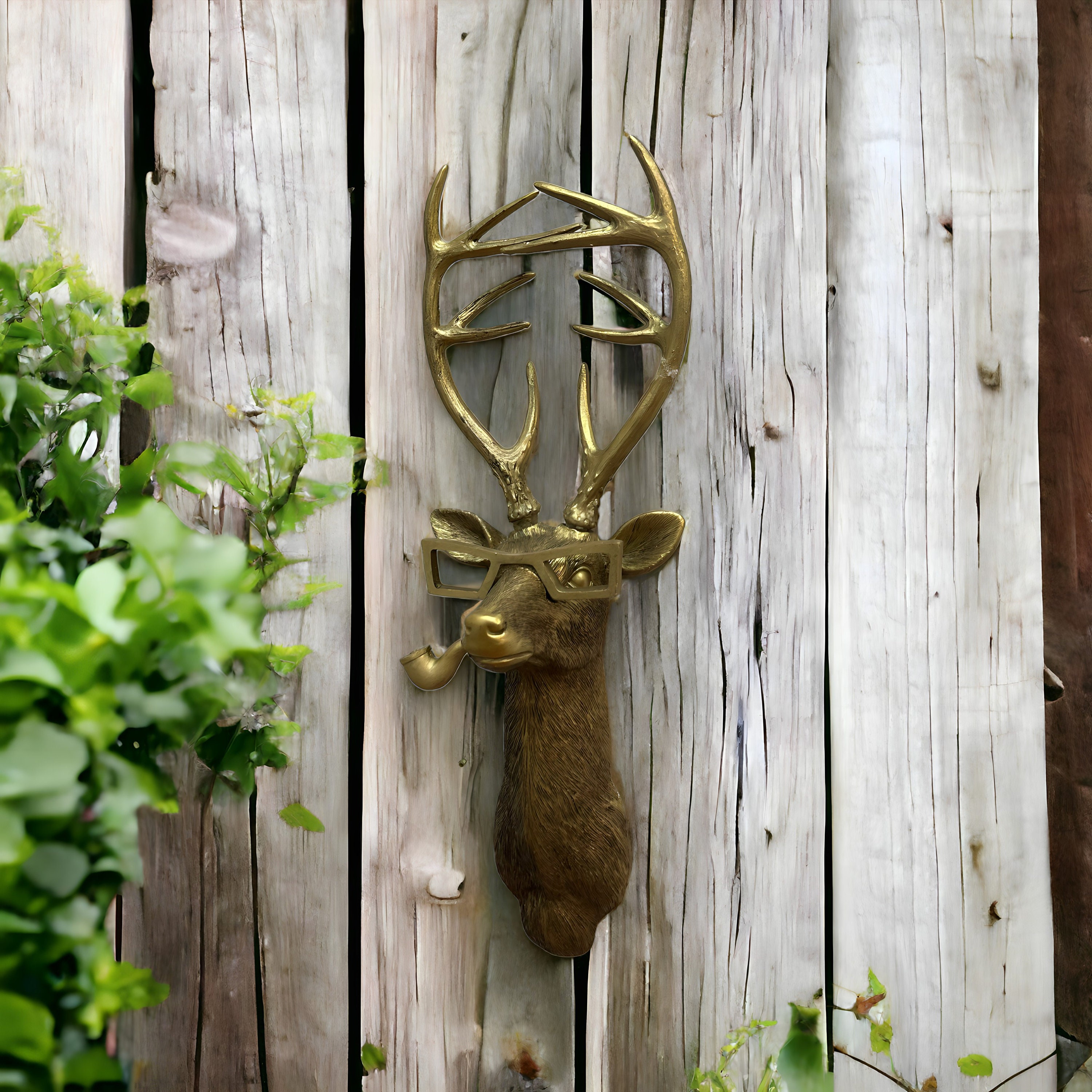 Smoking Deer Head Wall Decor Home Decor Garden Decor Resin - Etsy