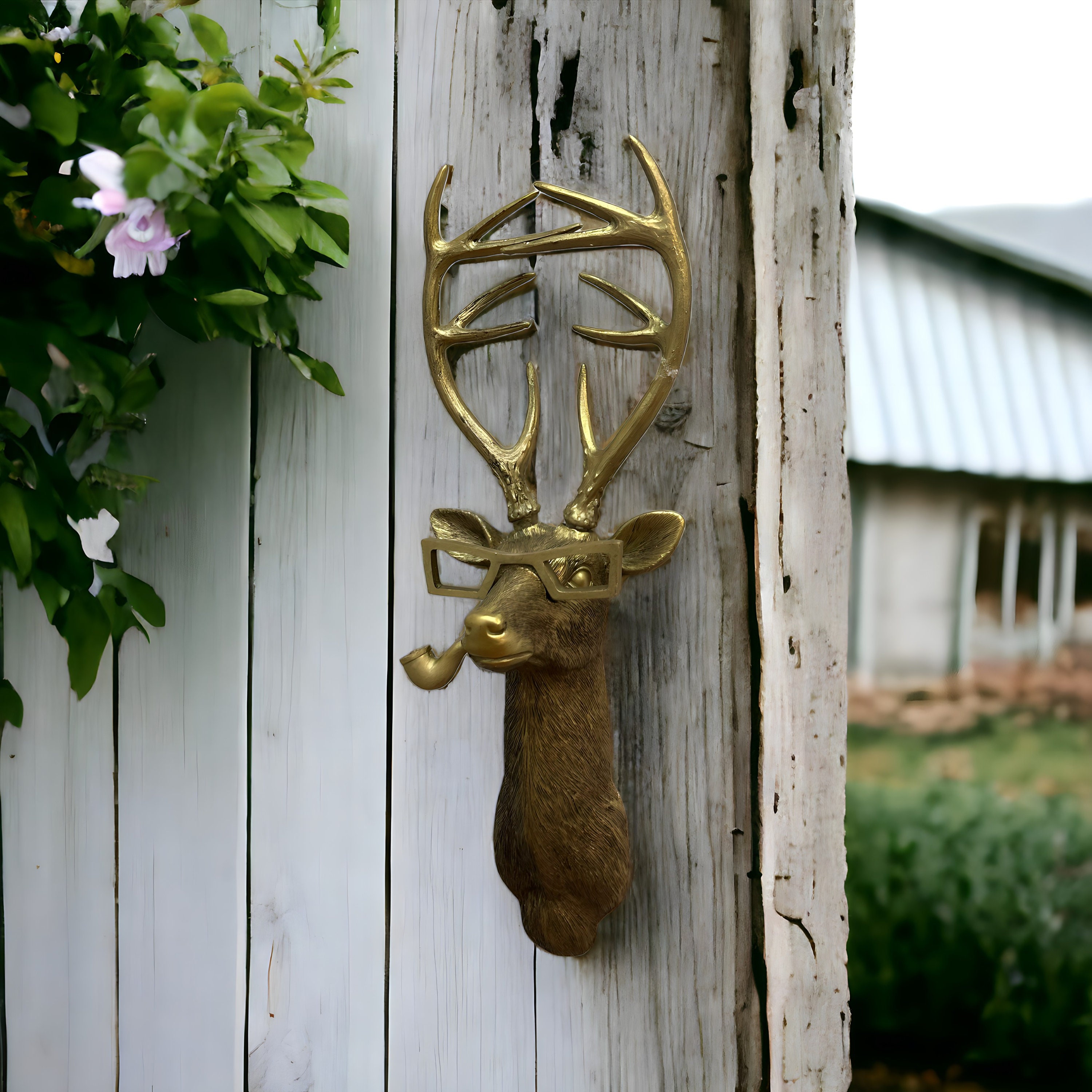 Smoking Deer Head Wall Decor Home Decor Garden Decor Resin - Etsy