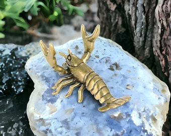 Pure Brass Crayfish Miniature Decor, Garden Decor, Home Decor, Table Decor, Figurine Decor, Coffee Decor, Brass Decor, Gift Decor