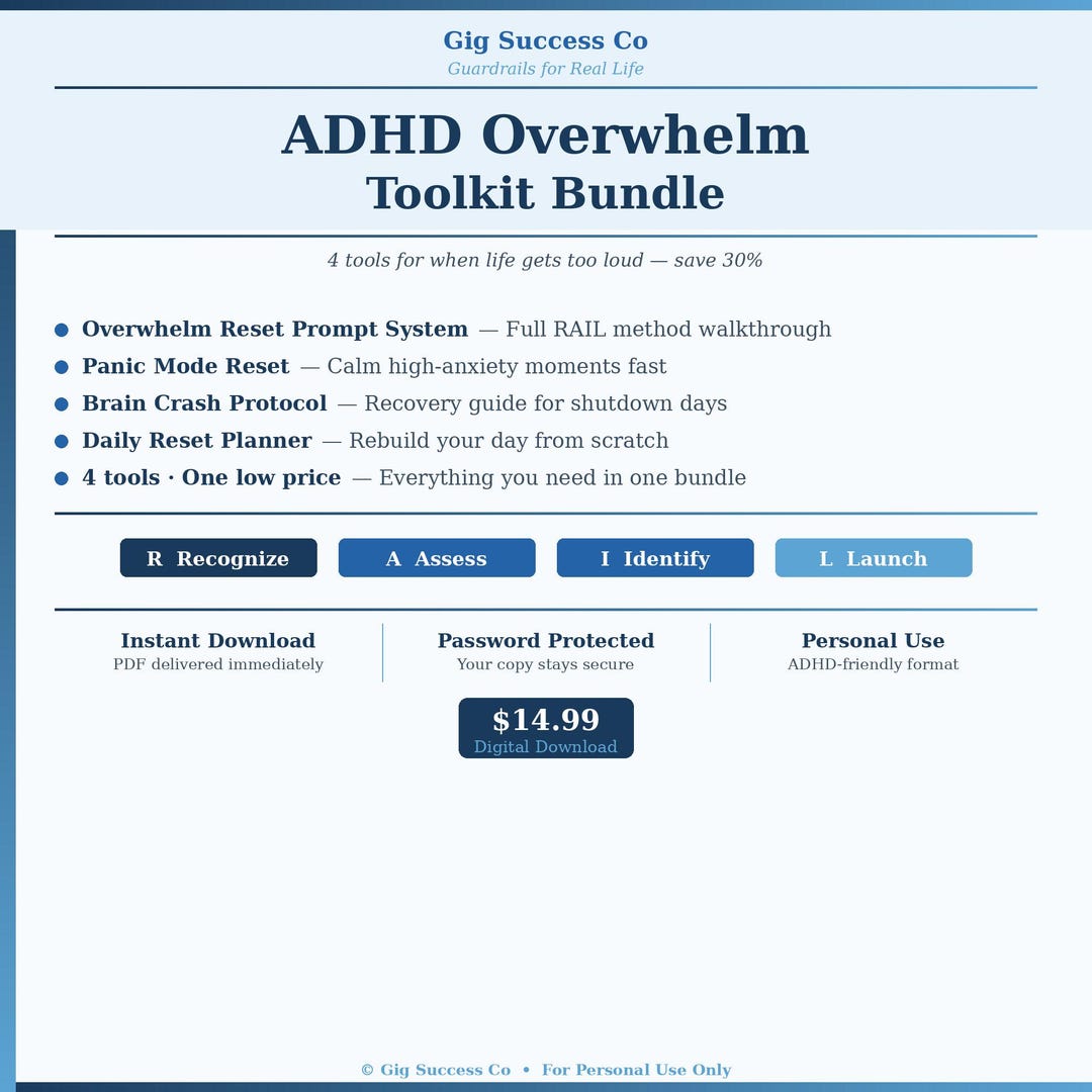 ADHD Overwhelm Toolkit Bundle | Adhd Productivity Tool | Digital ...