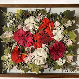 Pressed Wedding Bouquet Preservation: Ornate Gold Frame, Floral Keepsake