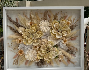 Dried Wedding Bouquet Preservation Shadow Box - 16x20" Keepsake Frame