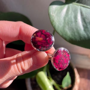 Gemelli in resina con fiori secchi personalizzati, ricordi di fiori funebri, fiori da matrimonio, gemelli in resina, gemelli in ottone, ricordi in resina