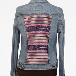 Jacket with pink and purple Guatemalan fabric