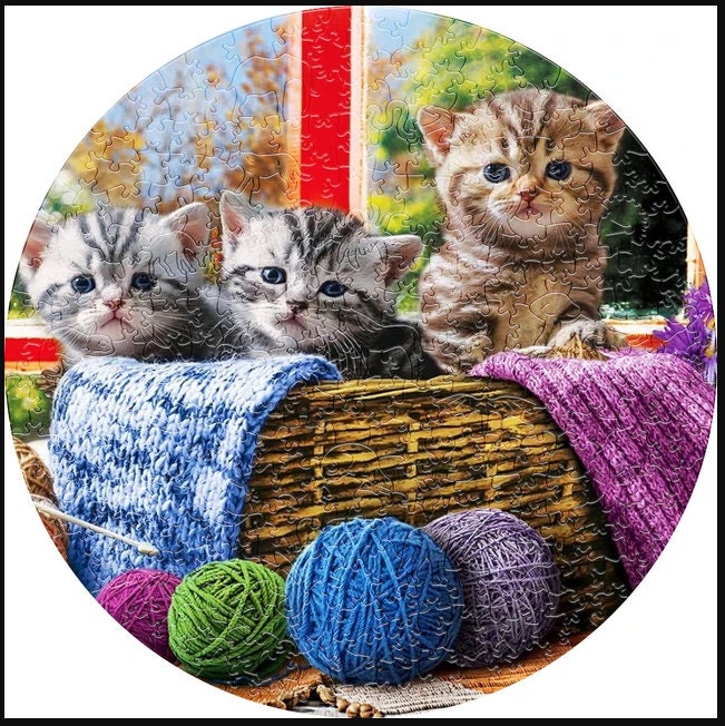 Puzzle quadrato a forma di gatto da 1000 pezzi per adulti, puzzle in