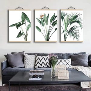8 Colors Magnet Teak Wood Black Walnut Pine Hanging Scrolls Wall Art Photo Frame Family Canvas Painting Posters Hanger Frame