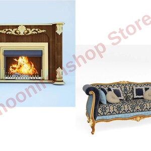 140 Pcs 3D Furniture Bund Model Relief European Chair Sofa Cabinet Table Carved 3DMAX model C4D Rhino Blender Material image 8