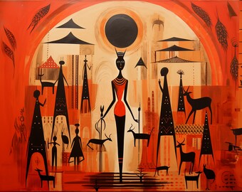 African Mid Century Modern Art 5 - Etsy