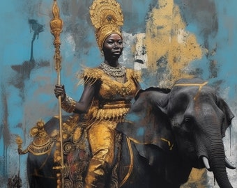 African Queen Portrait 4 Jean Michel Basquiat art
