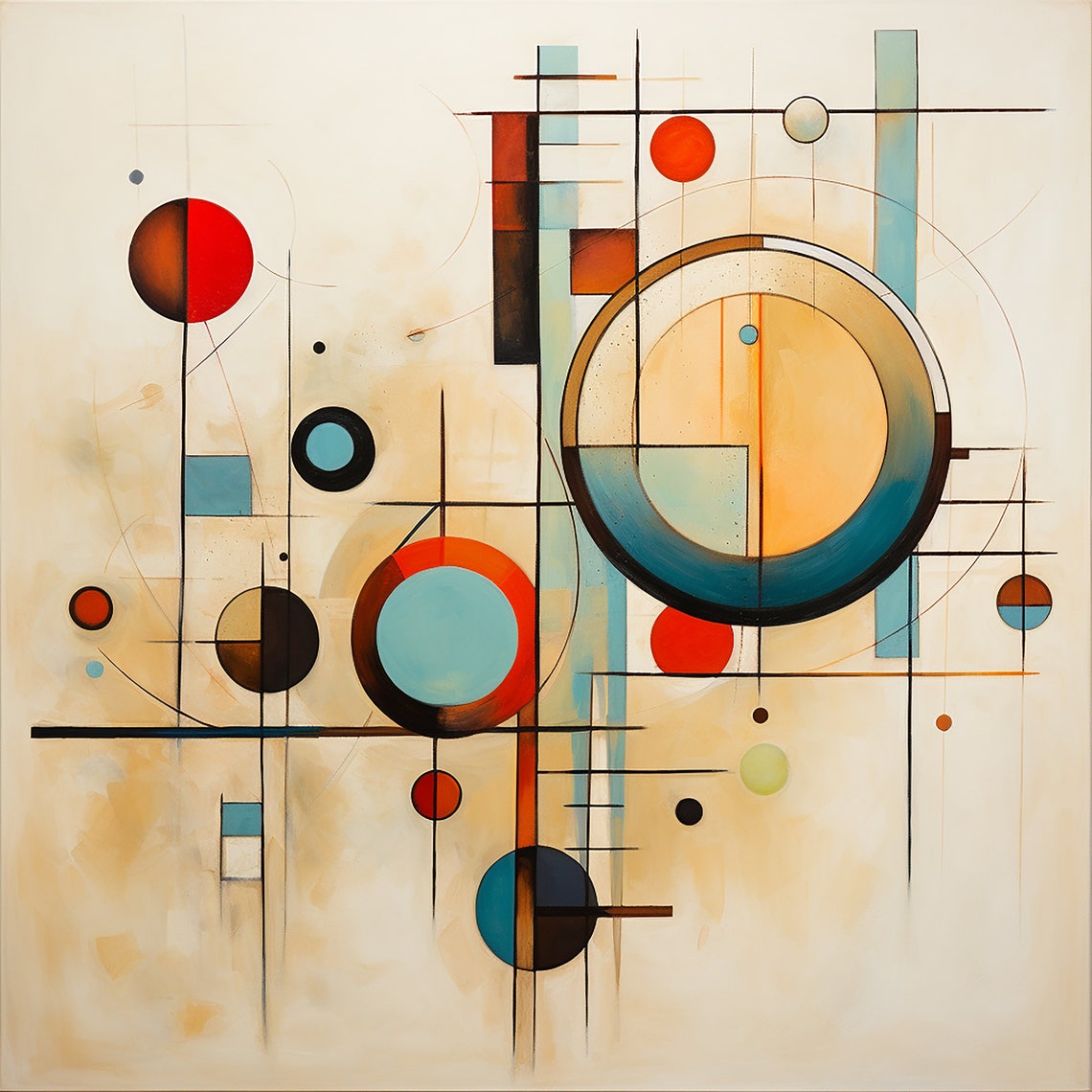 Picture of Mid Century Modern Art Abstract - Etsy