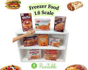 Miniature Groceries Printable for Zuru Fill the Fridge = Mini Grocery Items 1.6 scale = Freezer Food