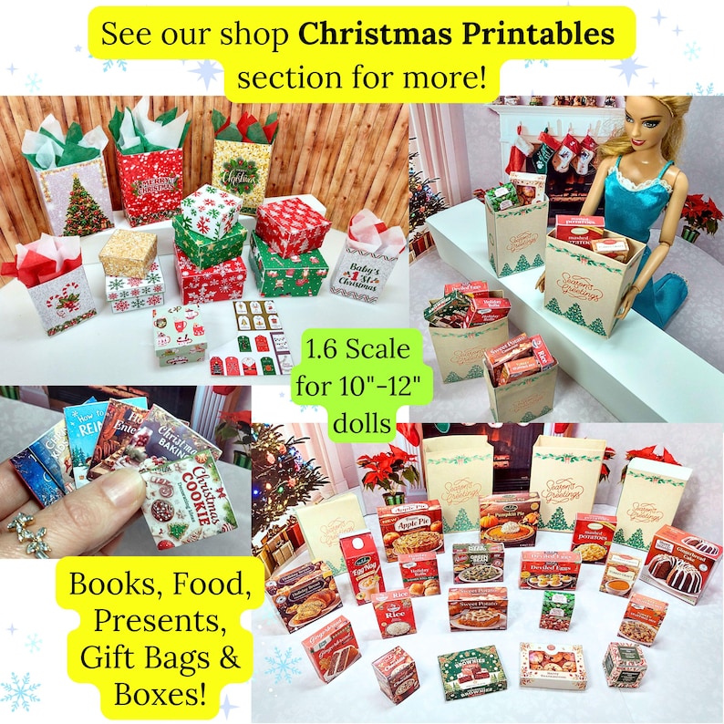 Miniature Christmas Books Printable 1.6 Doll Scale DIY Craft (Digital Download) PDF image 4