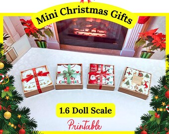 1.6 Miniature Christmas Baby Gifts Printable Doll Scale DIY Craft (Digital Download) PDF