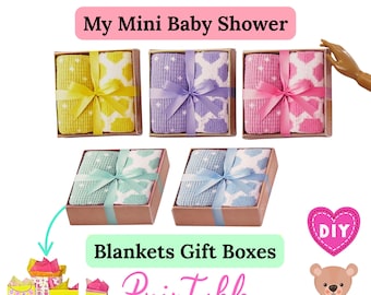 Miniature Baby Blanket Gift Boxes: Krissy Doll Accessories (Digital Download)