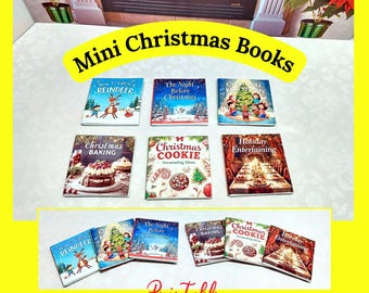Miniature Christmas Books Printable 1.6 Doll Scale DIY Craft (Digital Download) PDF