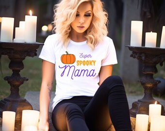 Spooky mama shirt, super spooky mama shirt, mama shirt, halloween shirt, ladies halloween shirt, cute halloween shirt, mama halloween shirt