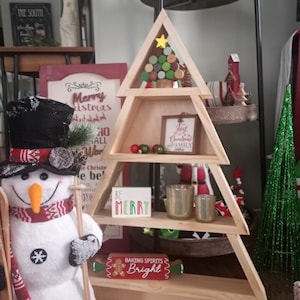 Wooden Christmas Tree Shelf