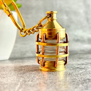 Buy 1 Get 1 Free | Nautical Brass Ship Lantern Keychain - Small Ship Light | Bag Charm, Gift for Him or Her | Gift For Independence Day