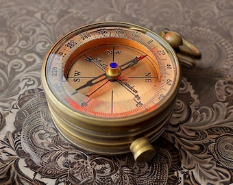 Vintage Dollond London Compass - Handmade Brass & Copper Nautical Navigation Tool - Anniversary Gifts For Him, Her - Gifts For Mother