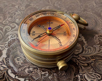 Vintage Working Compass - Handmade Brass & Copper Nautical Navigation Tool - Anniversary Gifts For Him, Her - Gifts For Mother, Halloween