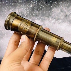 Brass Pocket Working Telescope - 6 Inches Spyglass | Unique Gift for Kids, Husband | Boating Gift | Back to School Gifts for kids