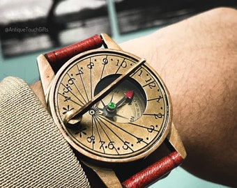 Vintage Visage Gold Tone con reloj Nike Band de cuero marron y bateria nueva. Se adapta mejor a munecas de hasta 7. Etsy Espana