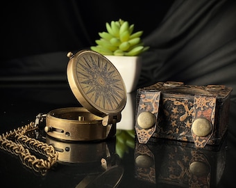 Brass Working Compass | Engraved Pocket Compass, Gift For Loved One, Gift for him, Birthday Gift, Gift For Mother's Day