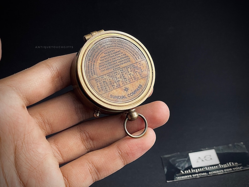Handmade Antique Style Thread Brass Compass Nautical With Leather Case ...